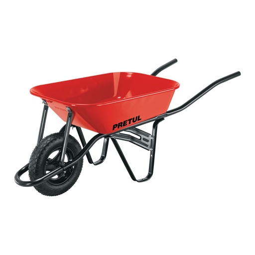 [20675] Carretilla 3.5 ft3 roja,angosta,neumática, tubular, PRETUL CAP-35NB