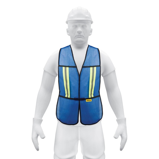 [21027] Chaleco de seguridad con cintas reflejantes, azul, Pretul CHS-200A