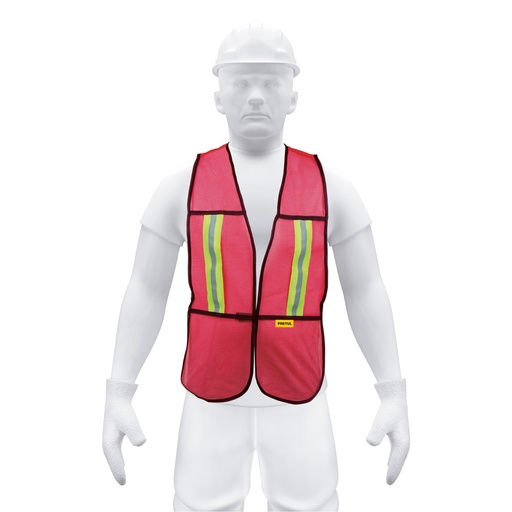 [21028] Chaleco de seguridad con cintas reflejantes, rojo, Pretul CHS-200R