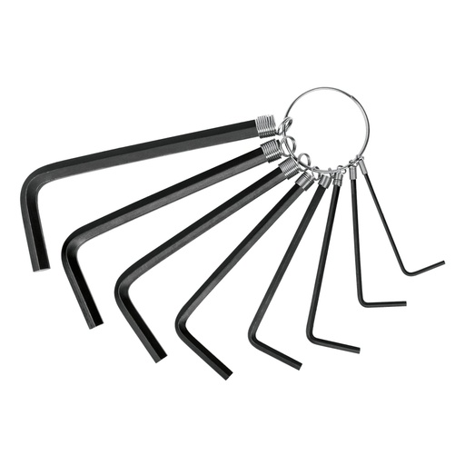 [21850] Juego de 8 llaves allen std tipo llavero, punta hex, PRETUL ALL-P8P