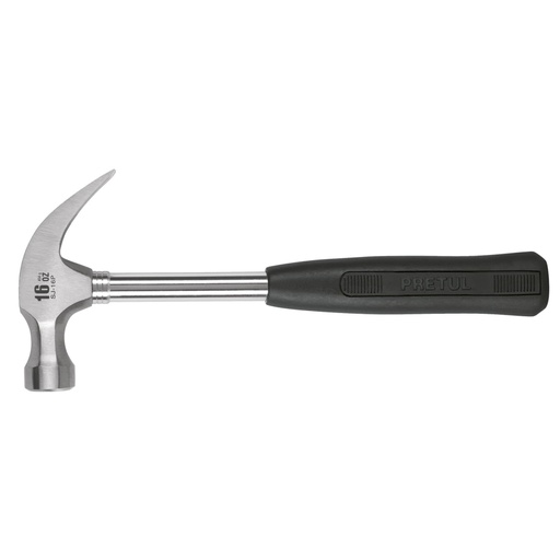 [22270] Martillo pulido, 16 oz, uña curva, mango tubular, Pretul SJ-16P