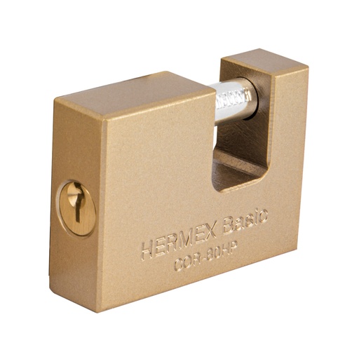 [22517] Candado antipalanca 80 mm cuerpo de hierro, HERMEX BASIC COR-80HP