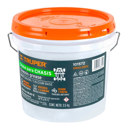 [101572] Grasa lubricante para chasis, base calcio, 3.5 kg, Truper GRAS-350C