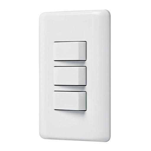 [25083] Placa armada con 3 interruptores sencillos, Volteck Basic PA-APTR-B