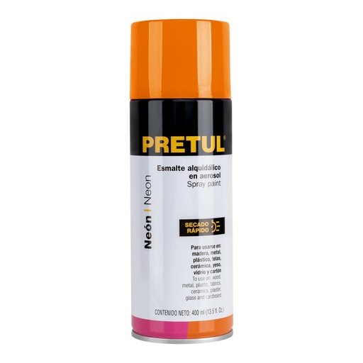 [27005] Pintura en aerosol, naranja neón, 400ml,Pretul PAF-NA-P