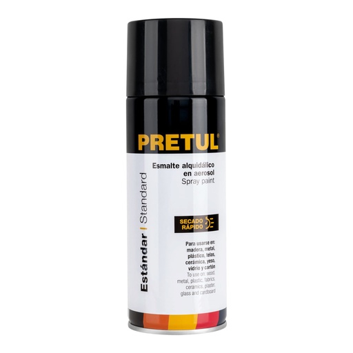 [27172] Pintura en aerosol, negro mate, 400 ml, Pretul PA-NM-P