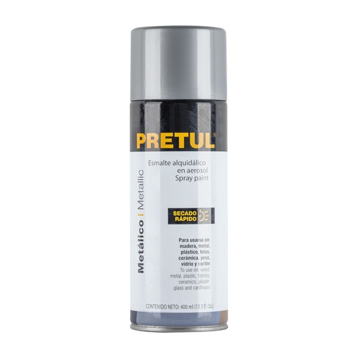 [27174] Pintura en aerosol metálica, plata ,400ml, Pretul PAM-PL-P