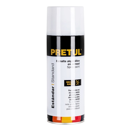 [27175] Pintura en aerosol, blanco mate, 400 ml, Pretul PA-BM-P