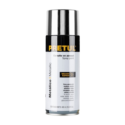 [27177] Pintura en aerosol metálica, cromo, 400ml, Pretul PAM-CR-P