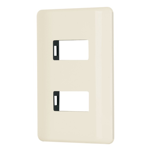 [27232] Placa 2 módulos, marfil, línea Volteck Basic PPDO-BI