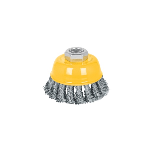 [28257] Carda copa 3' alambre trenzado grueso, eje 5/8'-11, Pretul CT-608XP