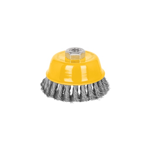 [28258] Carda copa 4' alambre trenzado fino, eje 5/8'-11, Pretul CT-610P
