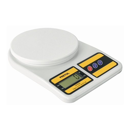 [28309] Báscula digital para cocina, plato de poliprop, 5 kg, Pretul BASE-5EPP