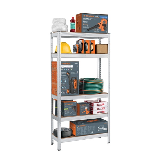 [29021] Estante metálico 5 repisas MDF cap. 35 Kg,150x30x75, PRETUL ESME-351
