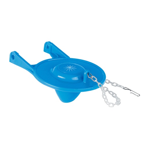 [40172] Sapo 3' para WC, PVC, azul, cadena plástica, Foset SA-010