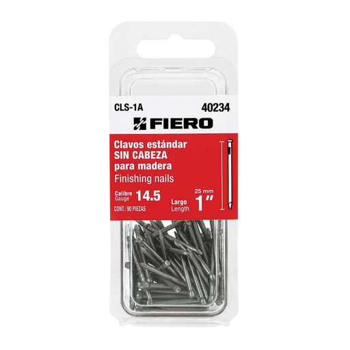 [40234] Blíster con 90 clavos estándar 1' sin cabeza, FIERO CLS-1A