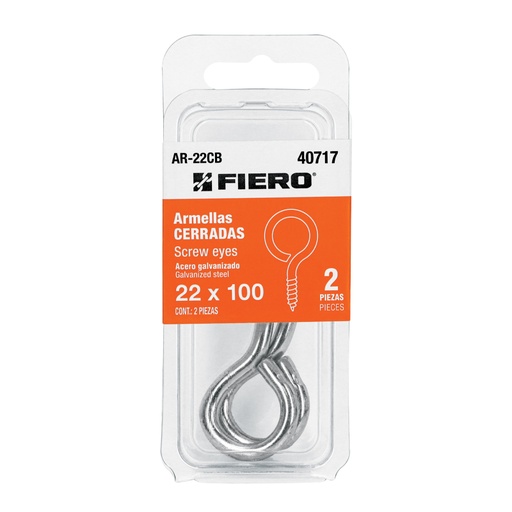 [40717] Blíster con 2 armellas cerradas de 22 x 100, FIERO AR-22CB