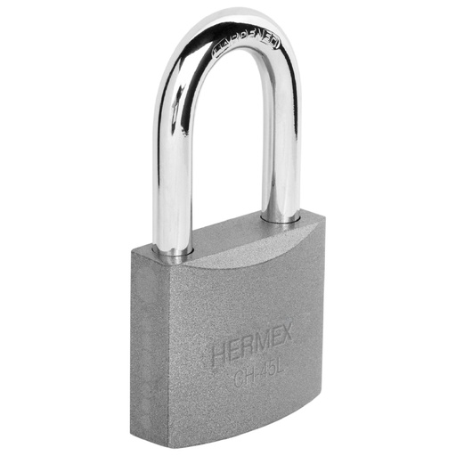 [43324] Candado de hierro 45 mm gancho largo en caja, HERMEX CH-45L