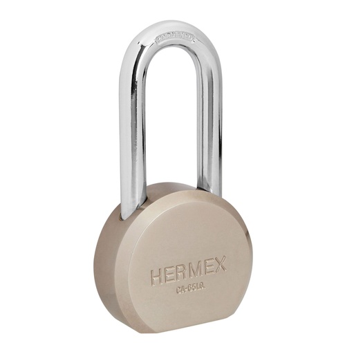 [43337] Candado redondo, 65mm, gancho largo, llave de puntos,blister CA-65LQ