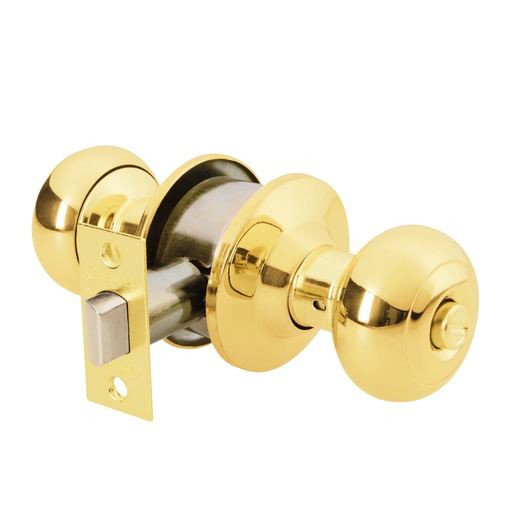 [43456] Cerradura tipo oval para baño, latón brillante, HERMEX CEPO-12B