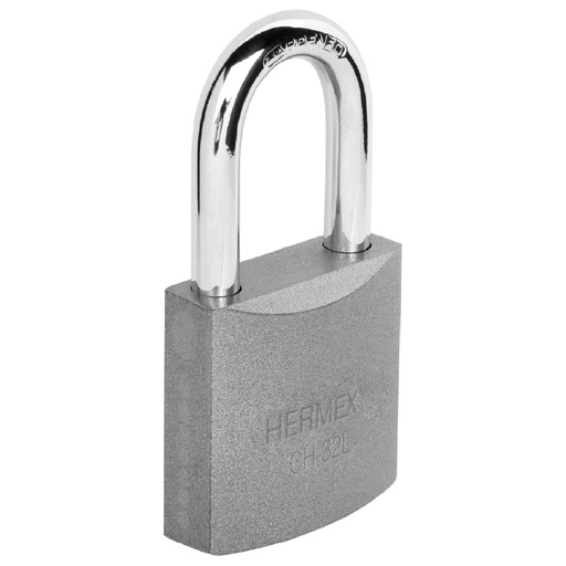 [43793] Candado de hierro 32 mm gancho largo en caja, HERMEX CH-32L