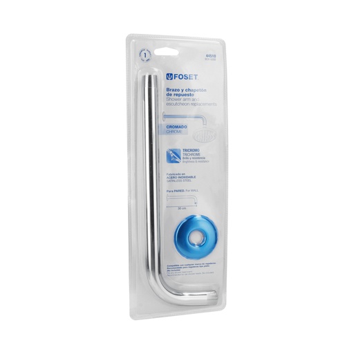 [44510] Brazo y chapetón de repuesto para regadera, Aqua, blister BCH-600B