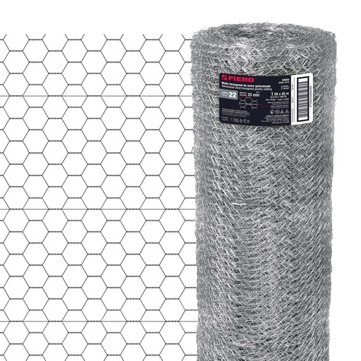 [44656] Rollo malla hexagonal cal.22, 1x 45m, abertura 25mm, 13kg MAHE-2510