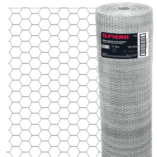 [44659] Rollo malla hexagonal cal.22, 1.75x 45m, abertura 25mm, 23kg MAHE-2517