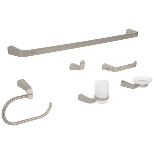 [45226] Juego de 6 accesorios para baño acabado satín, Riviera RIA-7000N