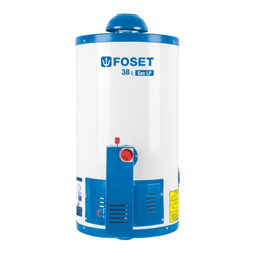 [45267] Calentador de depósito, 38L, 1 servicio, gas LP, Foset CALE-38D