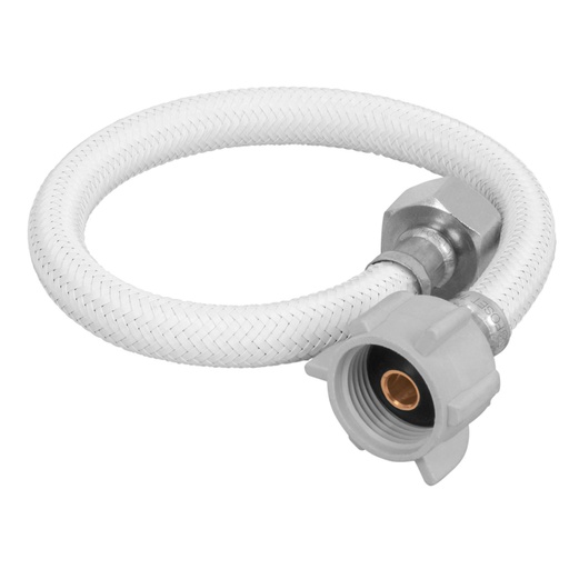 [45311] Manguera p/WC, vinilo blanco, 1/2x7/8', 35cm, plástico/latón FWC-P35B