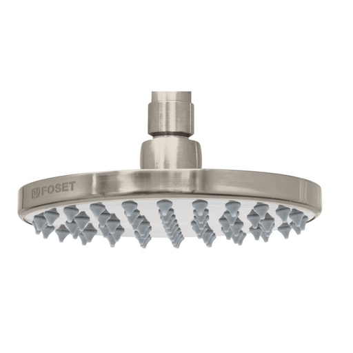 [45582] Regadera satín 6' plato redondo, sin brazo, Foset Element R-206SN