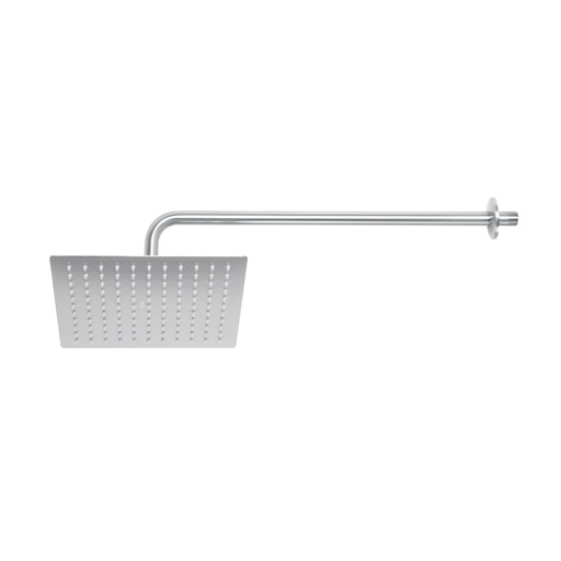 [45774] Regadera plato cuadrado 10' con brazo, satín, FOSET RIVIERA R-310N