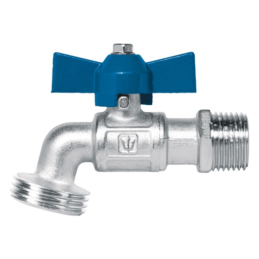 [45967] Llave esfera de latón 1/2', maneral corto, 130g, s/adaptador LLE-130LS