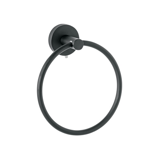 [45975] Toallero argolla metálico acabado negro, Foset Túbig TBA-77M