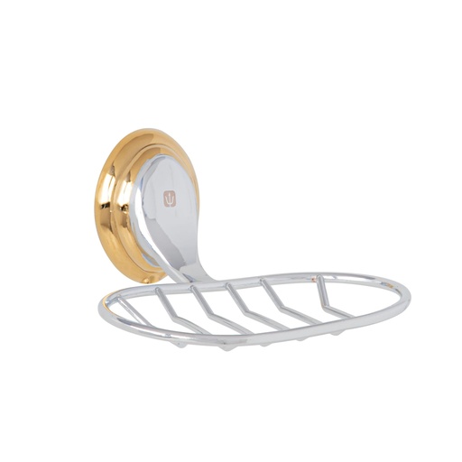 [45989] Jabonera metálica cromo-oro, Foset Aqua AQA-84G