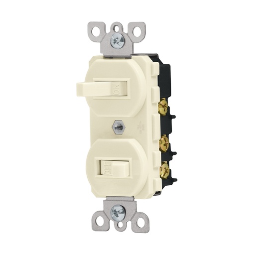 [46002] Interruptor dúplex de palanca, Standard, marfil, Volteck APDO-S
