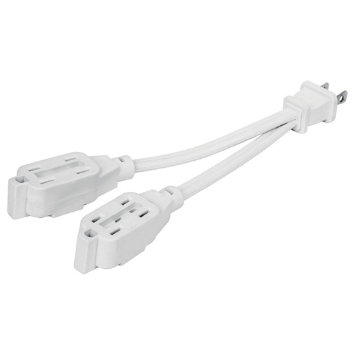 [46353] Mini extensión eléctrica doméstica dual 10 cm, blanca EXDO-6
