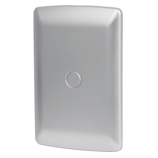 [46396] Placa de ABS ciega, línea italiana, color plata, Volteck PPC-IP