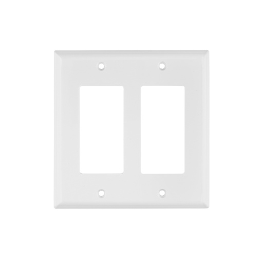 [46419] Placa 2 ventanas, de policarbonato, línea Classic, Volteck PPDO-CL