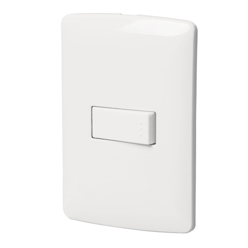 [46459] Placa armada 1 interruptor sencillo, blanco, línea Italiana PA-APSE-IB