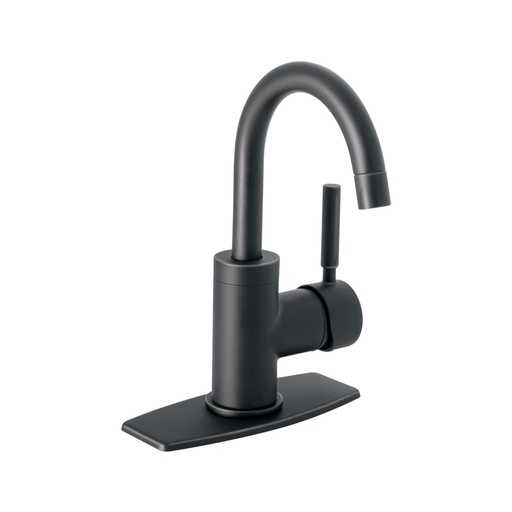[46764] Monomando corto para lavabo, negro mate, Foset Tubig TBM-45M