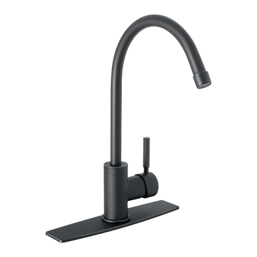 [46767] Monomando para fregadero, cuello alto, negro mate, Tubig TBF-83M