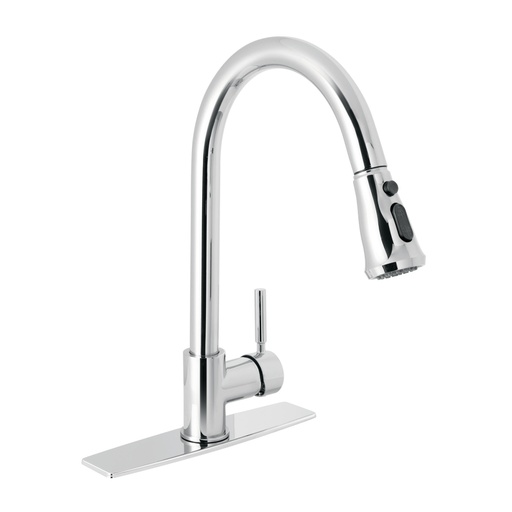 [46768] Monomando para fregadero, cuello extraible, cromo, Tubig TBF-84