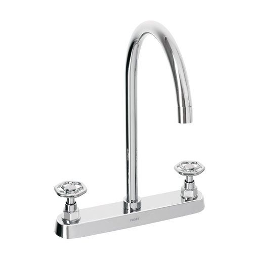 [46774] Mezcladora para fregadero, manerales redondos,cromo, Tubig TBF-81