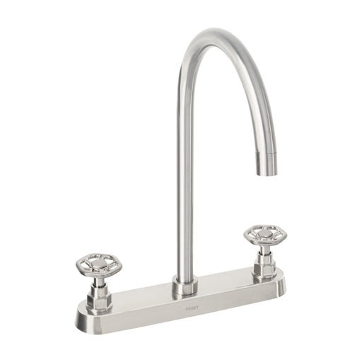 [46775] Mezcladora para fregadero, manerales redondos,satín, Tubig TBF-81N
