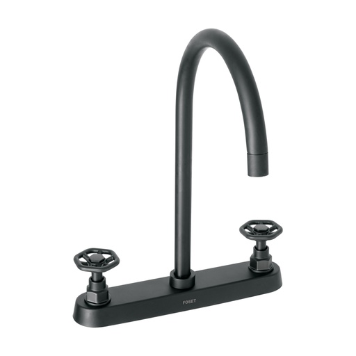 [46776] Mezcladora p/fregadero,manerales redondos,negro mate,Tubig TBF-81M