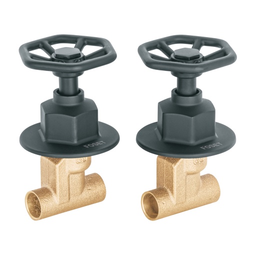 [46788] Juego llaves empotrar soldables, volante negro, Túbig TBE-661M