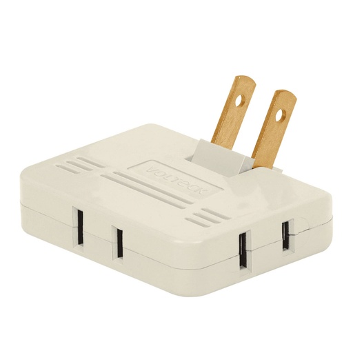 [46812] Multicontacto triple,tipo bisagra,entradas laterales,Volteck MUL-340