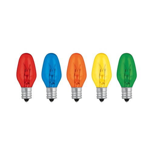 [46822] Caja con 50 focos incandescentes de colores base E12 7.5W FI-50C